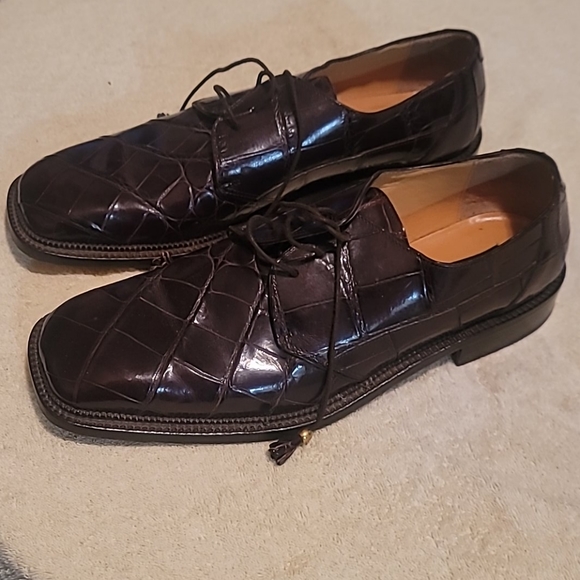 Brass boot mens alligator shoes - Picture 3 of 6